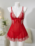 Red Lace Babydoll - Front