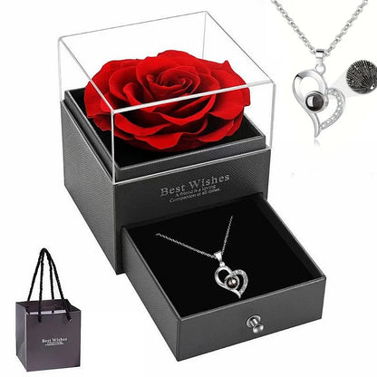 Forever Rose Box With Necklace